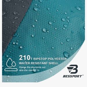 Water Resistant Shell in Teal and Black